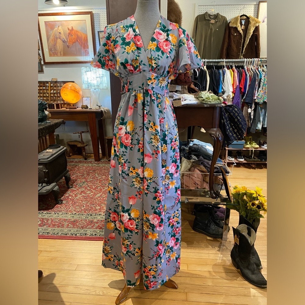 Liberty house Hawaii vintage gown dress maxi floral
